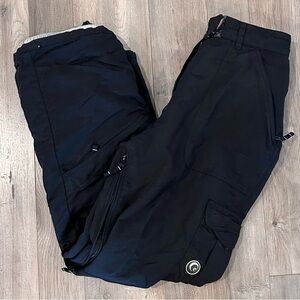 Women's Black Cargo Snow Pants